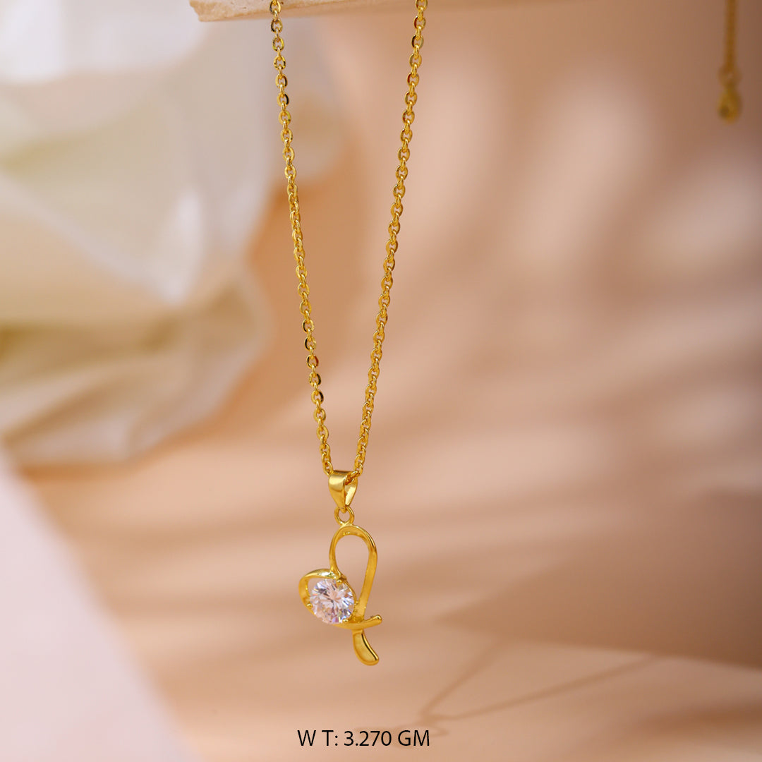 Flower Shaped AD Studded Pendant