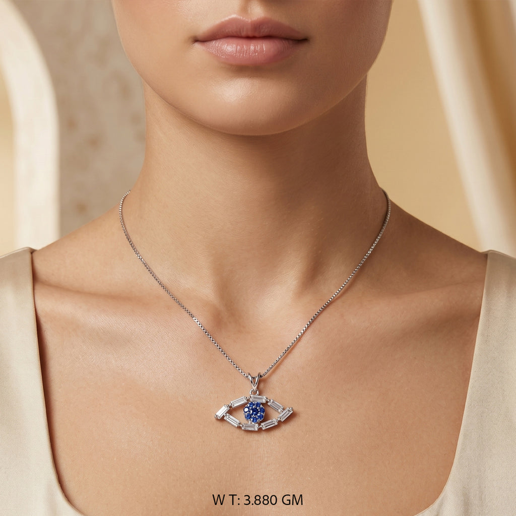 Cubic Zirconia (CZ) Eye Necklace.
