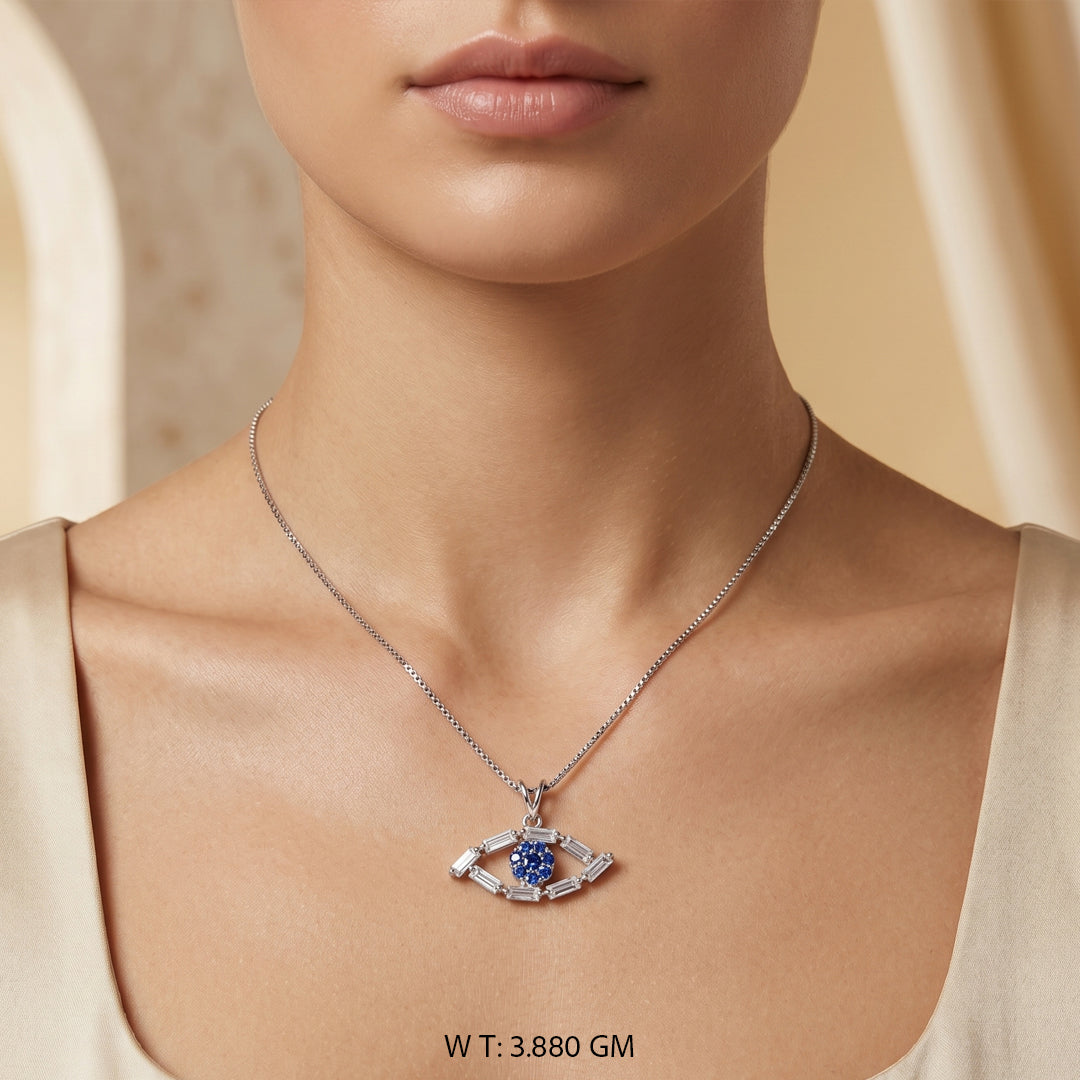 Cubic Zirconia (CZ) Eye Necklace.