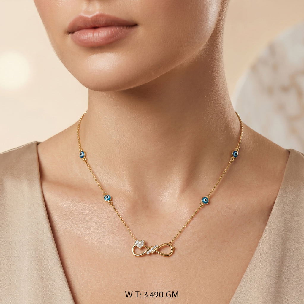 Infinity Heart Evil Eye Necklace