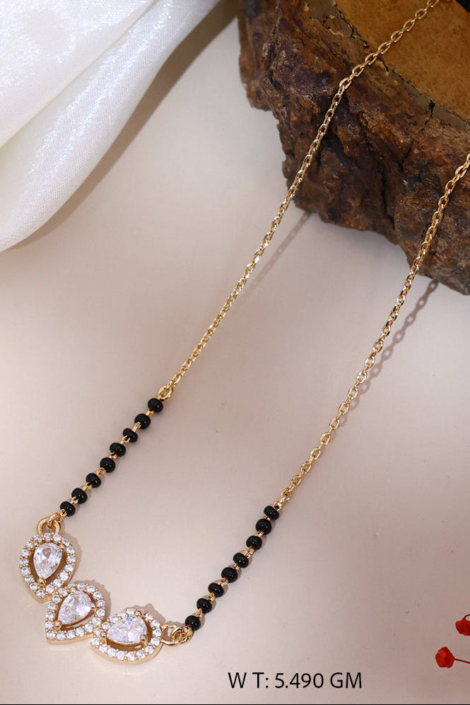 Golden Trio Teardrop Mangalsutra