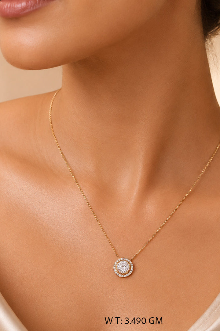 Golden Crystal Pendant Chain
