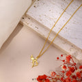 Initial Heart Rose Gold Pendant Name Necklace