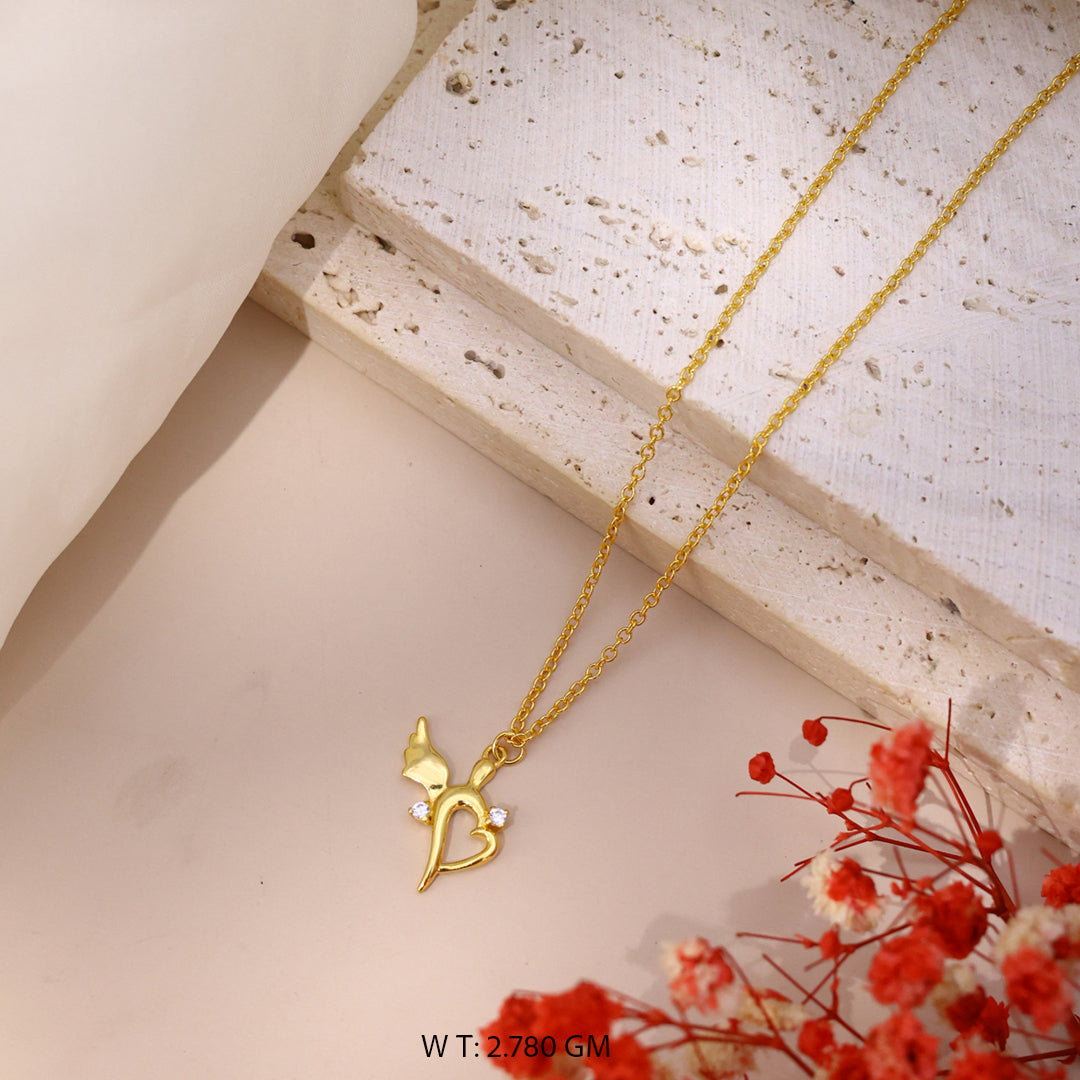 Initial Heart Rose Gold Pendant Name Necklace